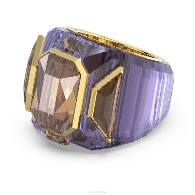 Swarovski DV4B1051 gioielleria viola, placcato color oro anello da cocktail cromato