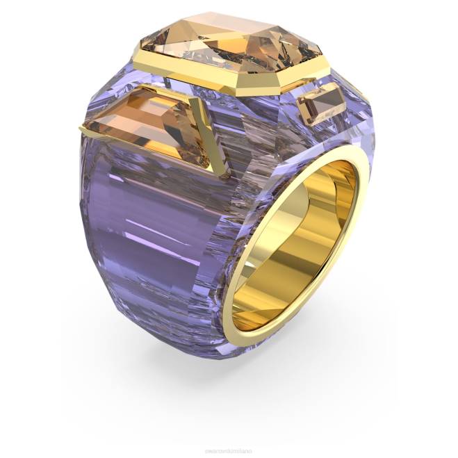 Swarovski DV4B1051 gioielleria viola, placcato color oro anello da cocktail cromato