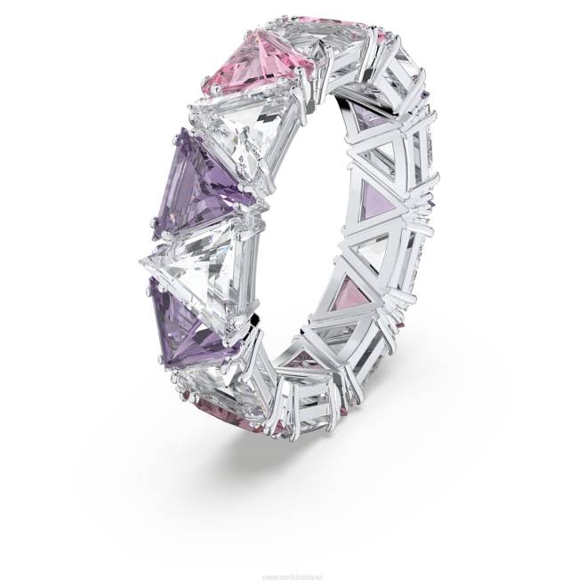 Swarovski DV4B1058 gioielleria taglio a triangolo, viola, placcato rodio anello da cocktail ortyx