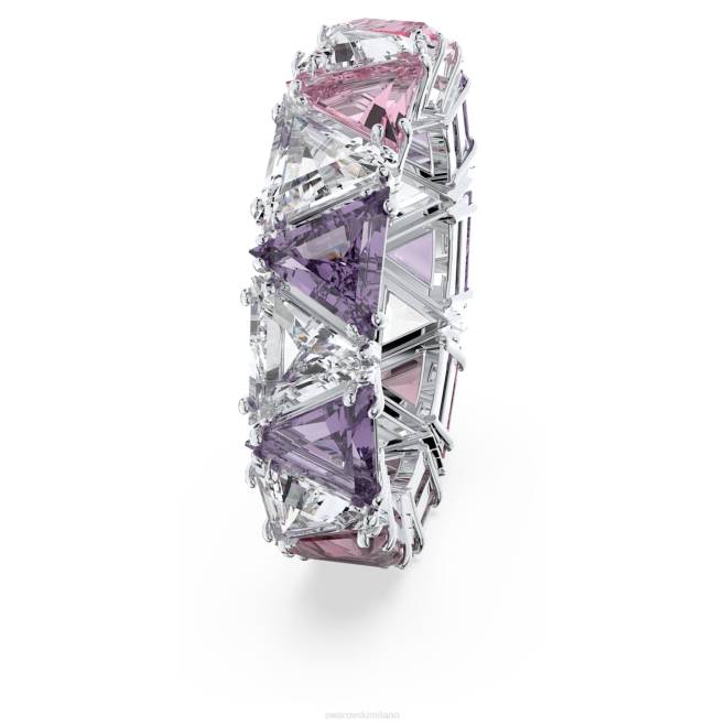 Swarovski DV4B1058 gioielleria taglio a triangolo, viola, placcato rodio anello da cocktail ortyx