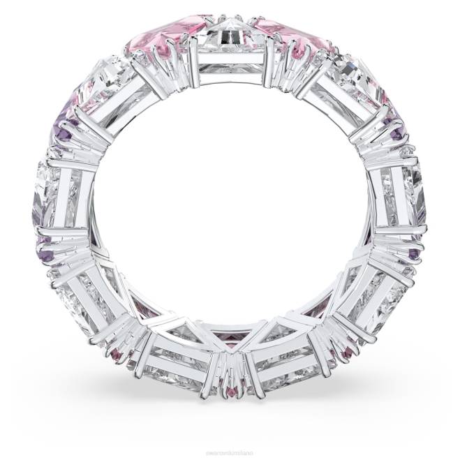 Swarovski DV4B1058 gioielleria taglio a triangolo, viola, placcato rodio anello da cocktail ortyx