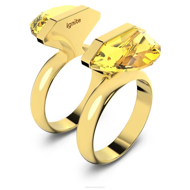 Swarovski DV4B1064 gioielleria chiusura magnetica, giallo, placcato color oro anello lucente