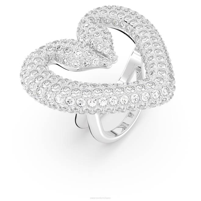 Swarovski DV4B1069 gioielleria cuore, bianco, placcato rodio un anello da cocktail