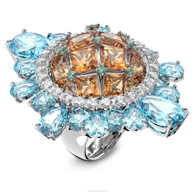 Swarovski DV4B1070 gioielleria multicolore, placcato rodio anello da cocktail curioso