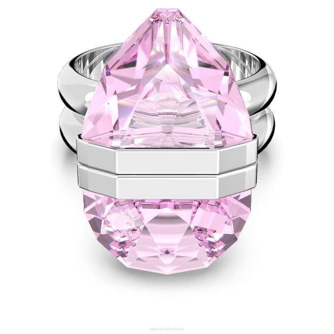 Swarovski DV4B1077 gioielleria chiusura magnetica, taglio a pera, rosa, placcato rodio anello lucente