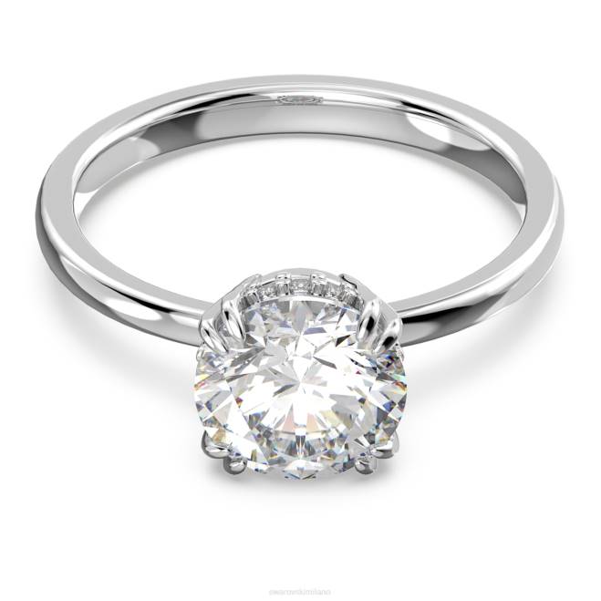 Swarovski DV4B980 gioielleria taglio principessa, bianco, placcato rodio anello da cocktail costellazione