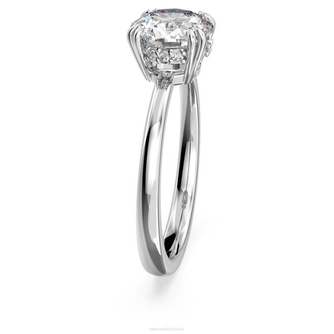Swarovski DV4B980 gioielleria taglio principessa, bianco, placcato rodio anello da cocktail costellazione