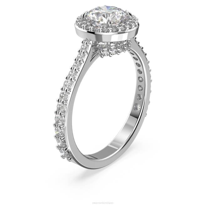 Swarovski DV4B985 gioielleria taglio rotondo, pavé, bianco, rodiato anello da cocktail costellazione