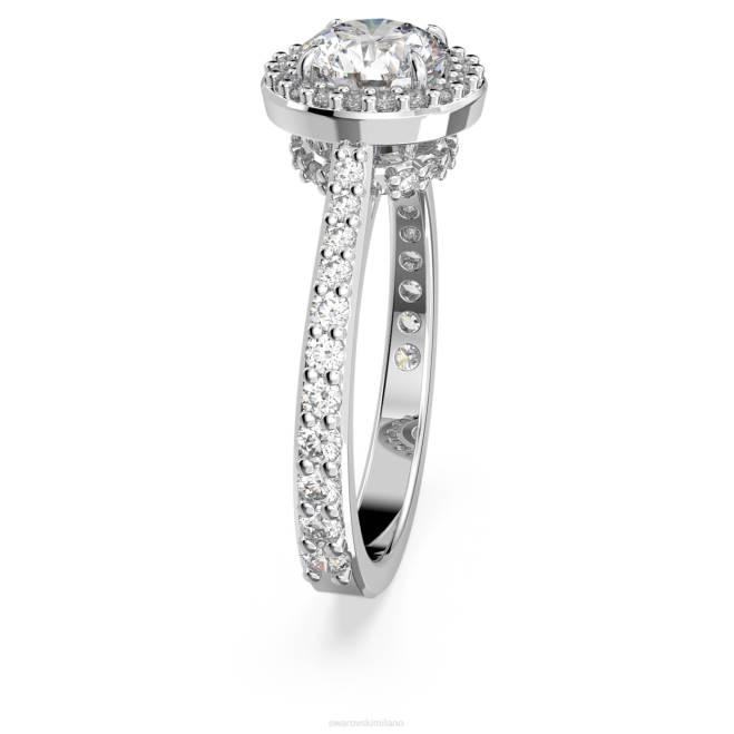 Swarovski DV4B985 gioielleria taglio rotondo, pavé, bianco, rodiato anello da cocktail costellazione