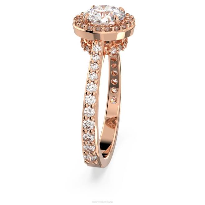 Swarovski DV4B986 gioielleria taglio rotondo, pavé, bianco, placcato tonalità oro rosa anello da cocktail costellazione