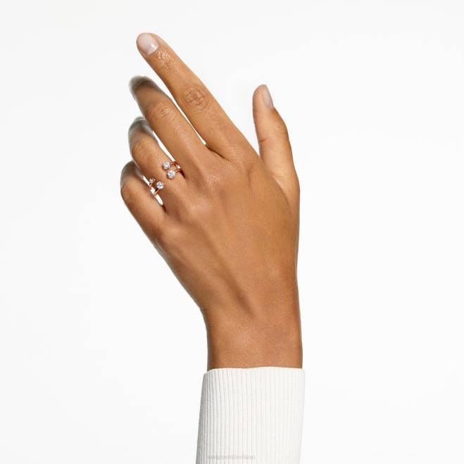 Swarovski DV4B380 gioielleria taglio rotondo, bianco, placcato tonalità oro rosa anello della costellazione