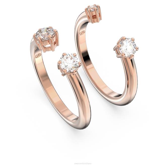 Swarovski DV4B380 gioielleria taglio rotondo, bianco, placcato tonalità oro rosa anello della costellazione