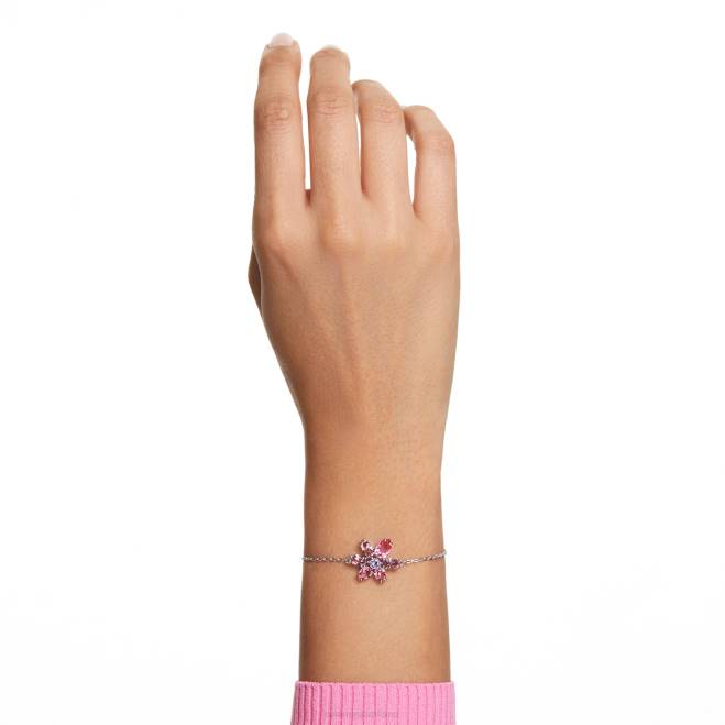 Swarovski DV4B417 gioielleria tagli misti, fiore, rosa, rodiato braccialetto gemma