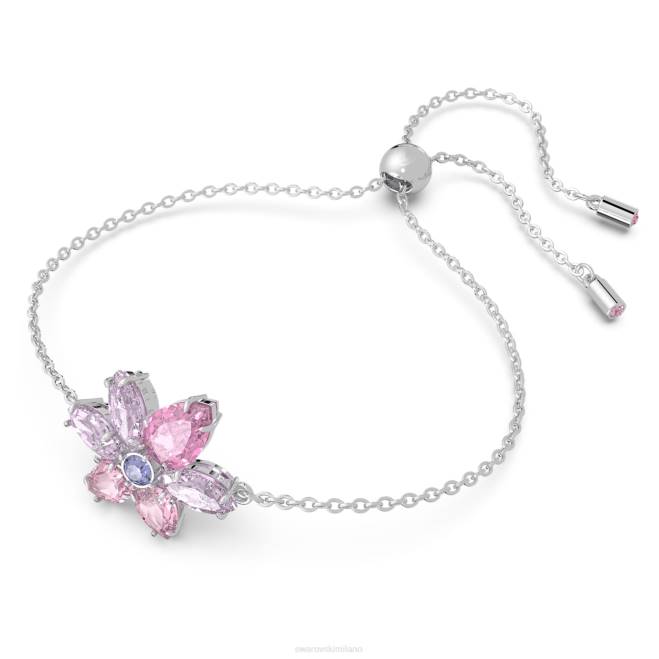 Swarovski DV4B417 gioielleria tagli misti, fiore, rosa, rodiato braccialetto gemma