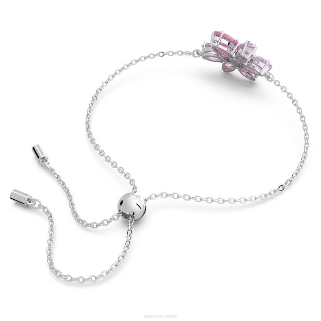 Swarovski DV4B417 gioielleria tagli misti, fiore, rosa, rodiato braccialetto gemma