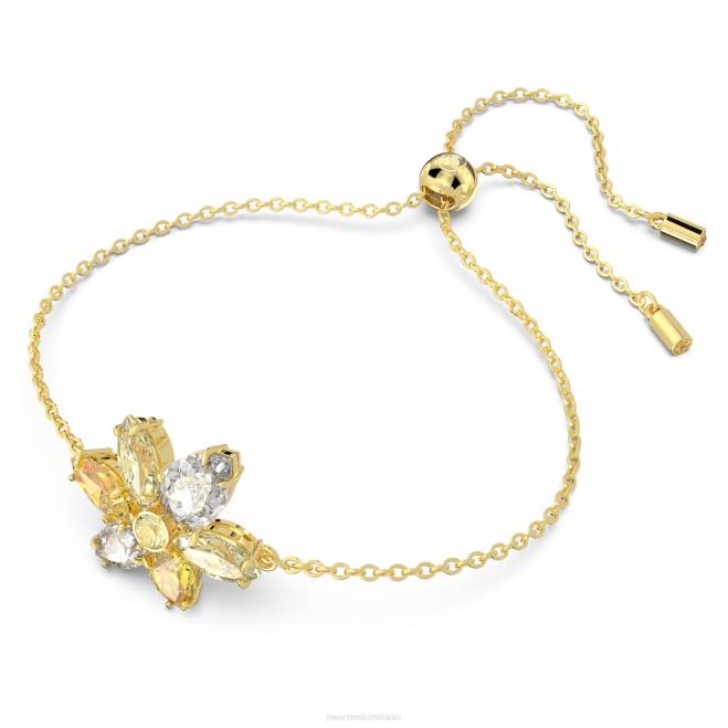 Swarovski DV4B418 gioielleria tagli misti, fiore, giallo, placcato oro braccialetto gemma