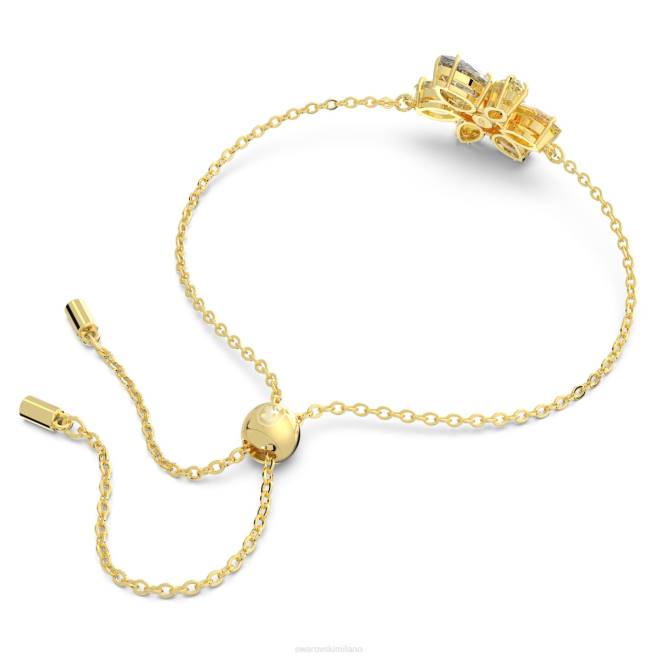 Swarovski DV4B418 gioielleria tagli misti, fiore, giallo, placcato oro braccialetto gemma