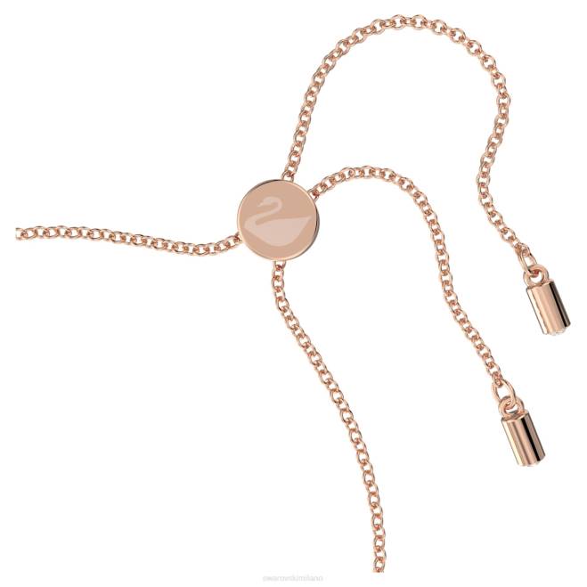 Swarovski DV4B420 gioielleria infinito, malocchio e ferro di cavallo, blu, placcato tonalità oro rosa braccialetto simbolico
