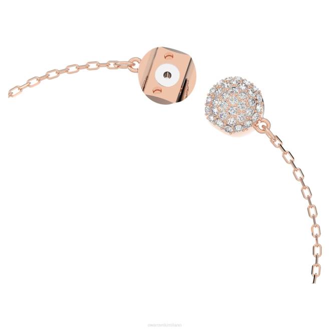 Swarovski DV4B421 gioielleria chiusura magnetica, cigno, rosa, placcato tonalità oro rosa braccialetto di cigno abbagliante