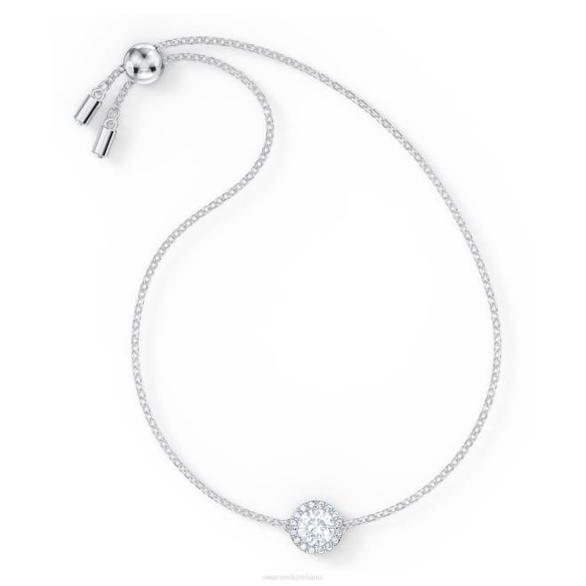 Swarovski DV4B424 gioielleria taglio rotondo, bianco, placcato rodio braccialetto angelico