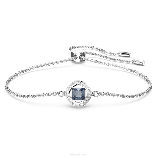 Swarovski DV4B425 gioielleria taglio quadrato, blu, placcato rodio braccialetto angelico