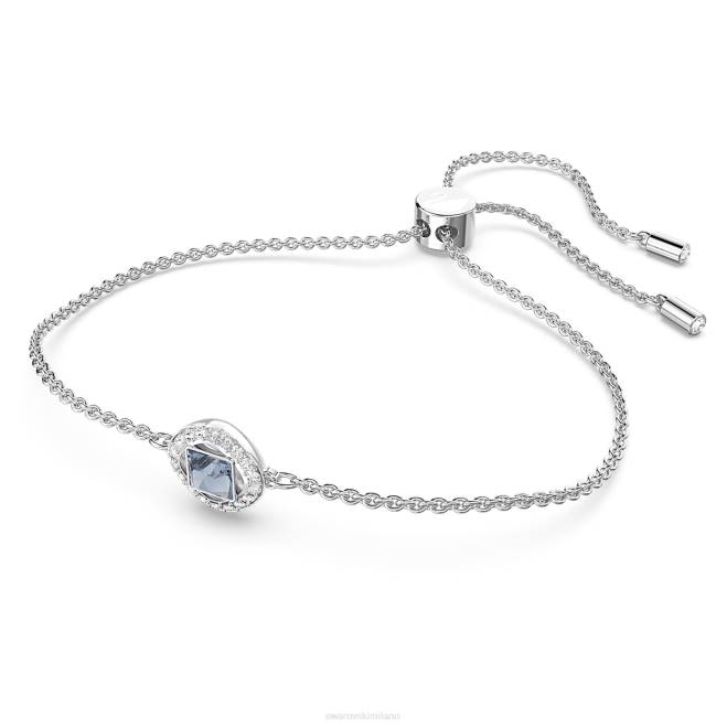 Swarovski DV4B425 gioielleria taglio quadrato, blu, placcato rodio braccialetto angelico