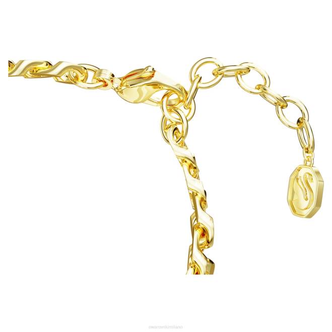 Swarovski DV4B426 gioielleria tagli misti, multicolori, placcati oro braccialetto cromato