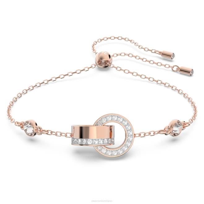 Swarovski DV4B427 gioielleria anello ad incastro, bianco, placcato tonalità oro rosa braccialetto cavo
