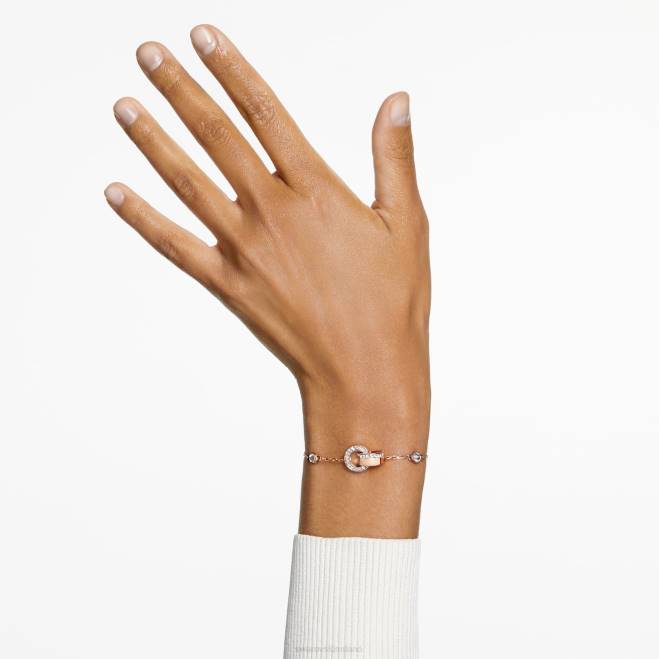 Swarovski DV4B427 gioielleria anello ad incastro, bianco, placcato tonalità oro rosa braccialetto cavo