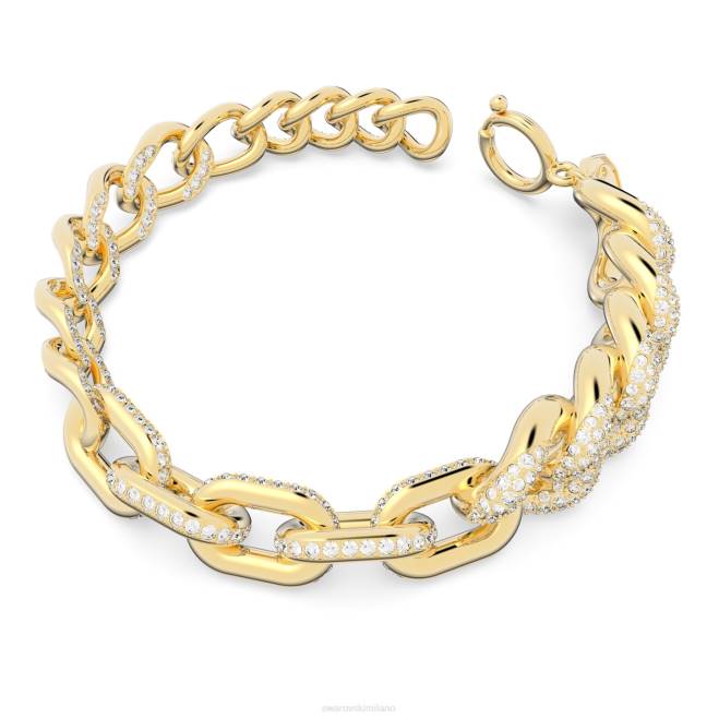 Swarovski DV4B432 gioielleria pavé, bianco, placcato color oro braccialetto destrezza