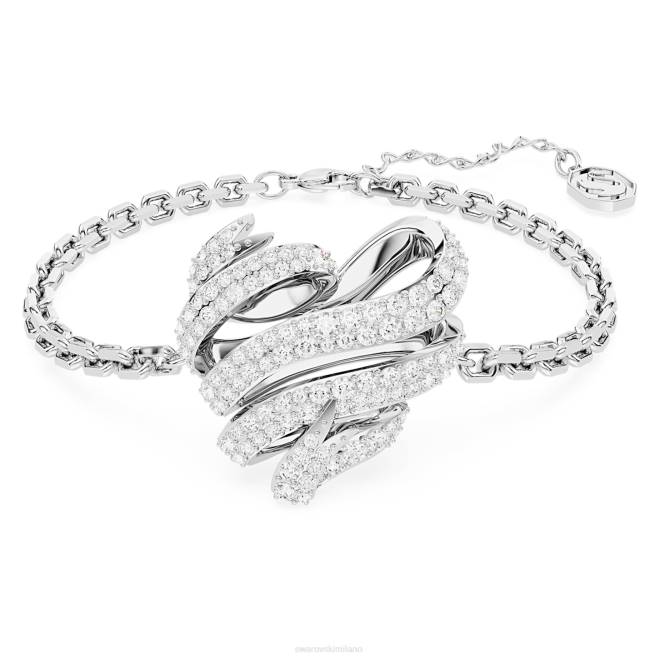 Swarovski DV4B433 gioielleria cuore, bianco, placcato rodio braccialetto Volta
