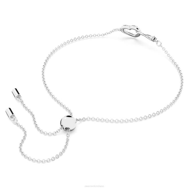 Swarovski DV4B435 gioielleria infinito e cuore, bianco, placcato rodio braccialetto infinito