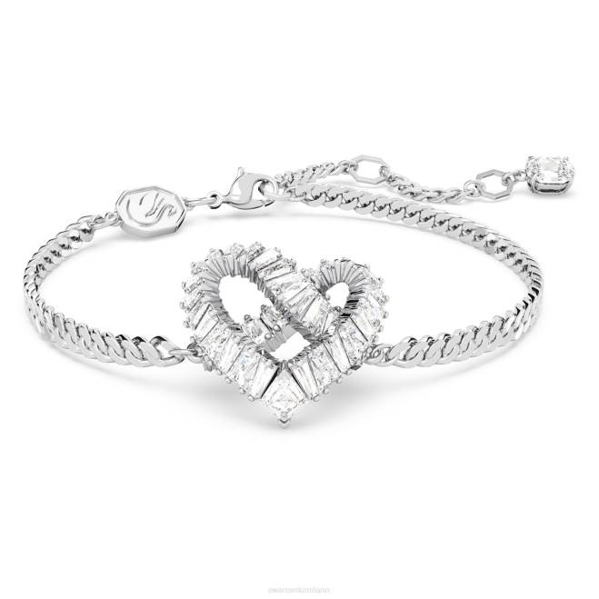 Swarovski DV4B440 gioielleria cuore, bianco, placcato rodio braccialetto matrice
