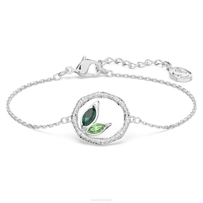 Swarovski DV4B441 gioielleria bambù, verde, placcato rodio braccialetto dellio