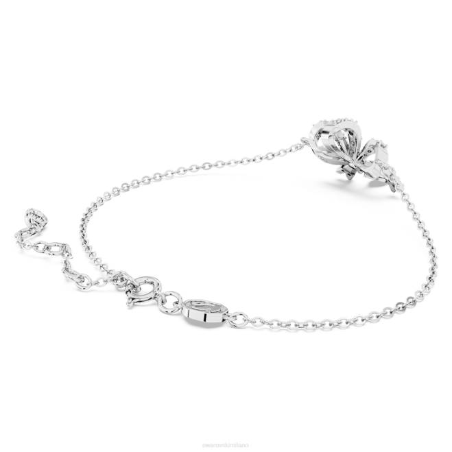 Swarovski DV4B442 gioielleria fiocco, bianco, placcato rodio braccialetto Volta