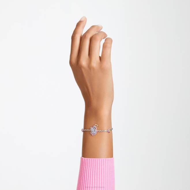 Swarovski DV4B446 gioielleria cigno, rosa, placcato rodio braccialetto cigno pop