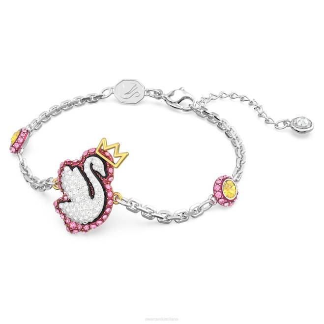 Swarovski DV4B446 gioielleria cigno, rosa, placcato rodio braccialetto cigno pop