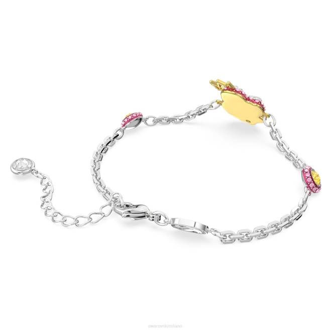 Swarovski DV4B446 gioielleria cigno, rosa, placcato rodio braccialetto cigno pop