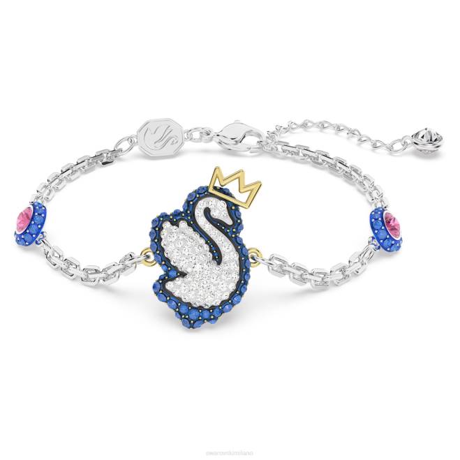 Swarovski DV4B451 gioielleria cigno, blu, placcato rodio braccialetto cigno pop