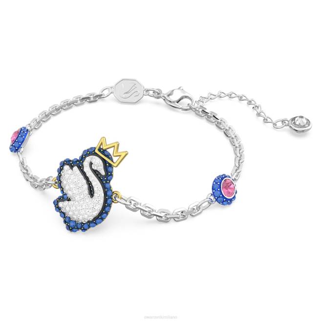 Swarovski DV4B451 gioielleria cigno, blu, placcato rodio braccialetto cigno pop