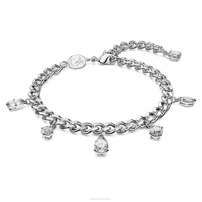Swarovski DV4B453 gioielleria tagli misti, bianchi, rodiati braccialetto destrezza
