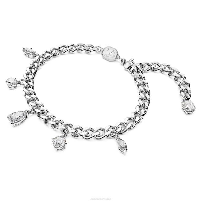 Swarovski DV4B453 gioielleria tagli misti, bianchi, rodiati braccialetto destrezza