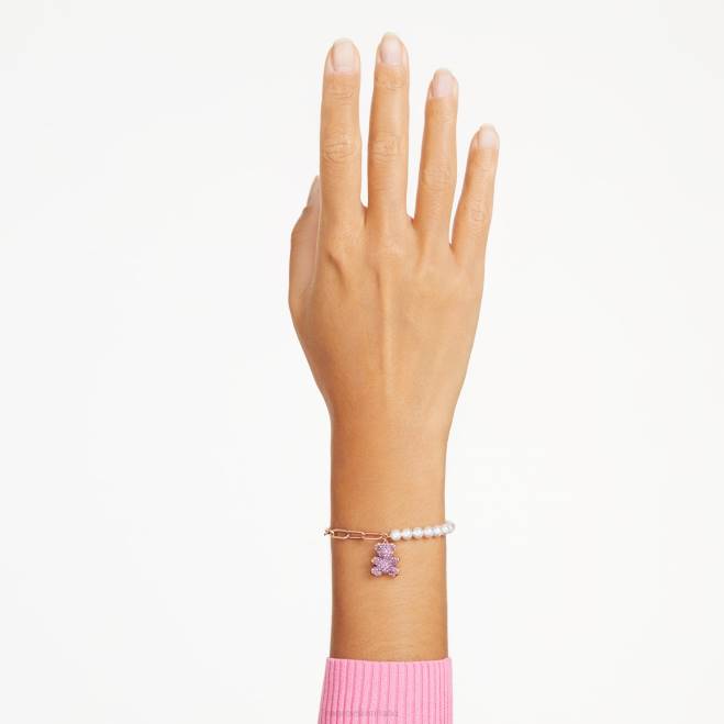Swarovski DV4B454 gioielleria orsetto, rosa, placcato tonalità oro rosa braccialetto di orsacchiotto