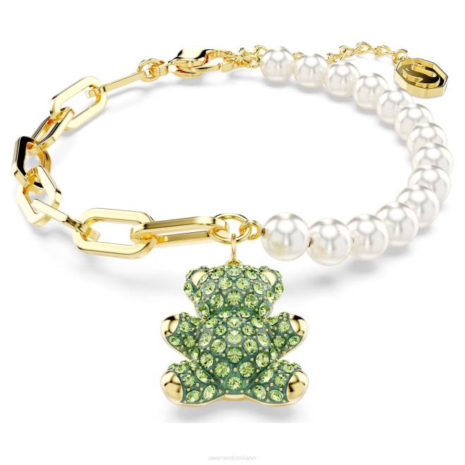 Swarovski DV4B455 gioielleria orso, multicolore, placcato color oro braccialetto di orsacchiotto
