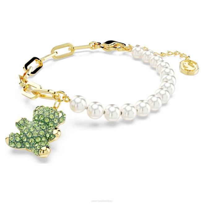 Swarovski DV4B455 gioielleria orso, multicolore, placcato color oro braccialetto di orsacchiotto