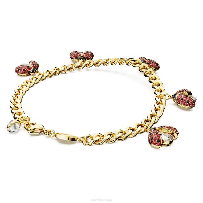 Swarovski DV4B459 gioielleria coccinella, rossa, placcata color oro braccialetto idilliaco