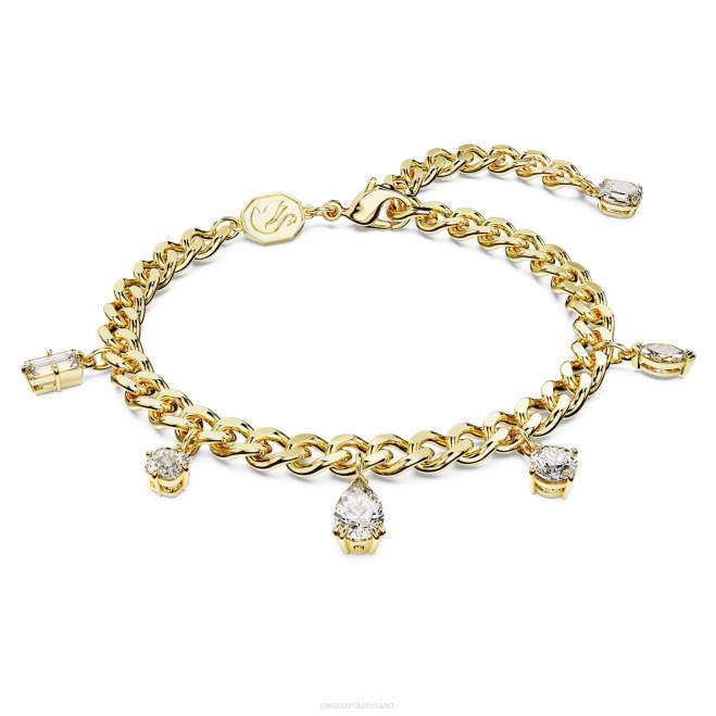Swarovski DV4B460 gioielleria tagli misti, bianco, placcato oro braccialetto destrezza