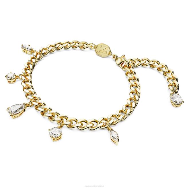 Swarovski DV4B460 gioielleria tagli misti, bianco, placcato oro braccialetto destrezza