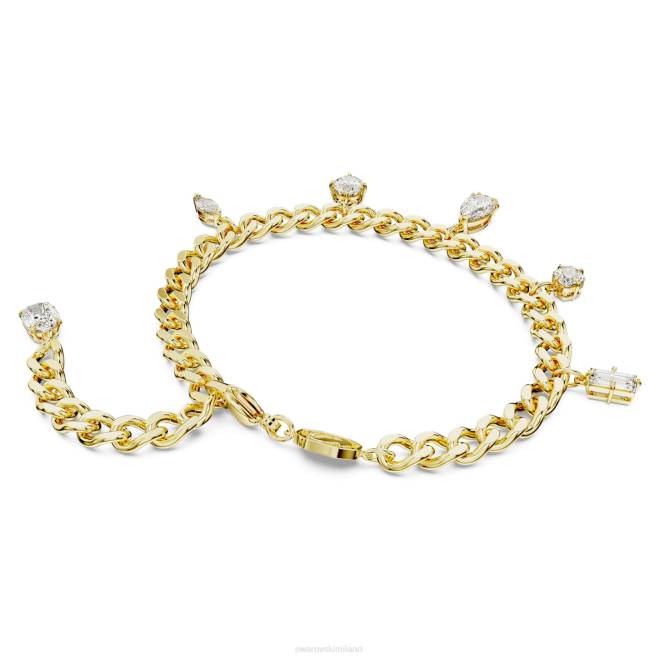Swarovski DV4B460 gioielleria tagli misti, bianco, placcato oro braccialetto destrezza