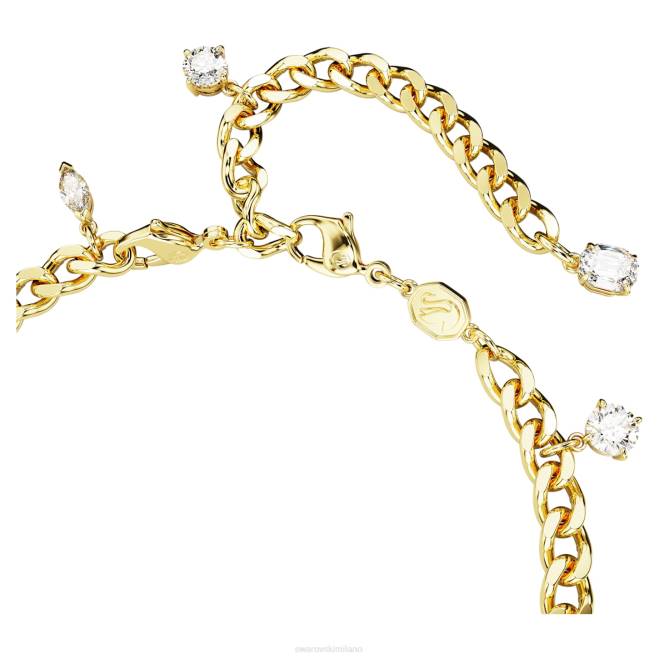 Swarovski DV4B461 gioielleria tagli misti, bianco, placcato oro braccialetto e cavigliera dextera